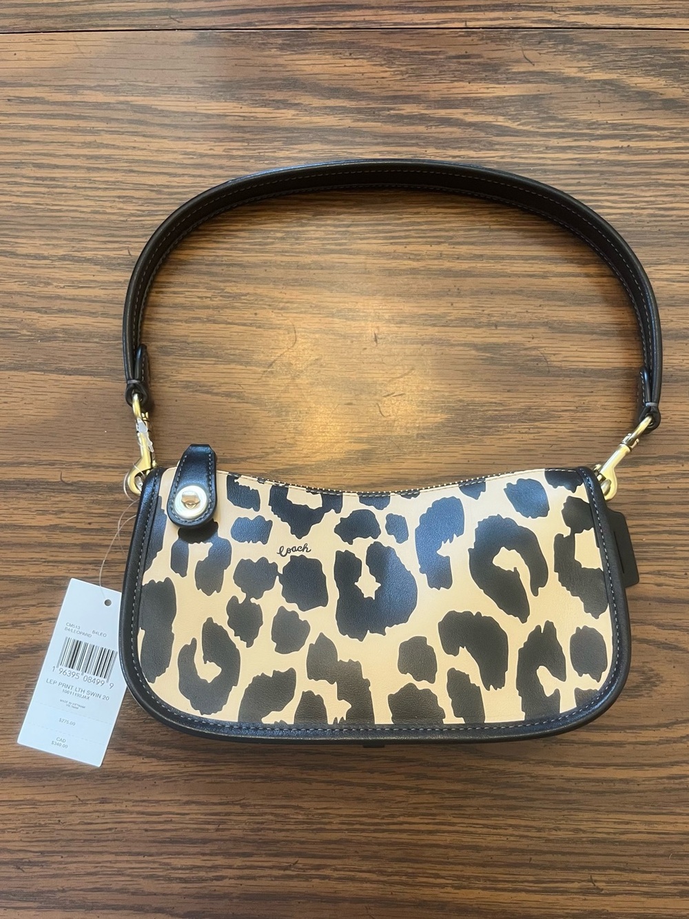 NWT Coach Leopard Print Swinger 20 Crossbody Shoulder Bag with Gold Hardware